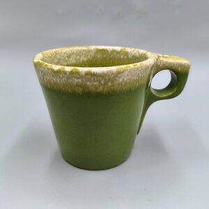 Hull Pottery Avocado Green Drip Glaze Coffee Mug Cup MCM 1960s